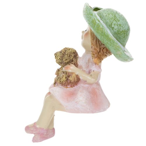 Shelf sitter Smiling girl with dog Ø4.5cm H9.5cm | Floristik24.co.uk