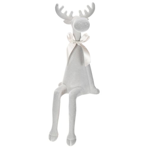 Reindeer Christmas Figure with Long Legs, Grey, 54cm, Flocked, Indoor Edge Decoration buy online | Floristik24.co.uk