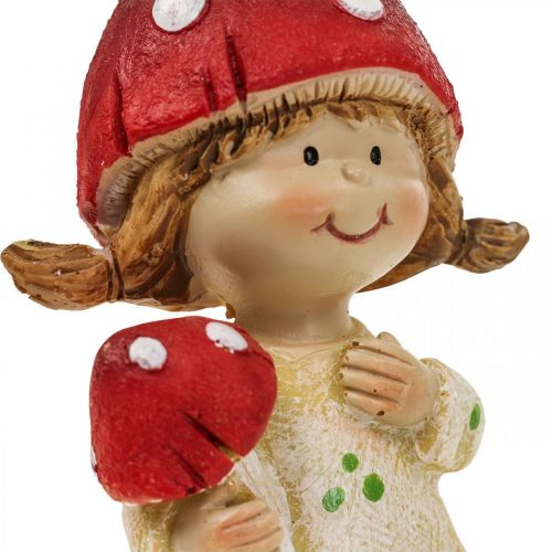 Floristik24 Shelf stool decorative figures boy and girl mushroom children 2pcs