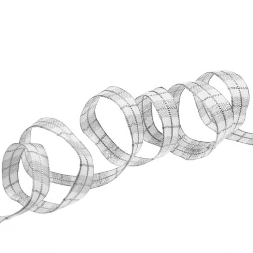 Floristik24 Karoband Gray 15mm 15m