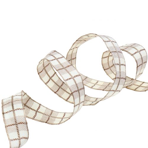 Floristik24 Karoband light brown 15mm 15m