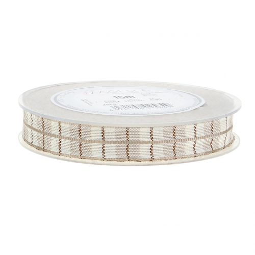 Floristik24 Karoband light brown 15mm 15m