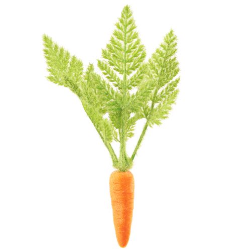 Floristik24 Carrot Decoration Carrots Flocked Orange Green H23cm 8 Pcs