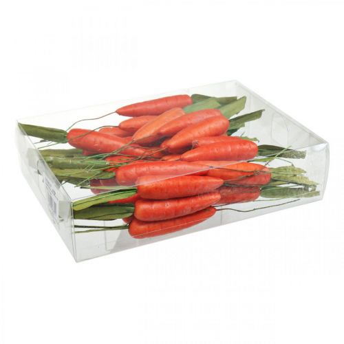 Product Decorative carrots, Easter decoration, carrots on wire, artificial vegetables orange, green H11cm 36 pcs