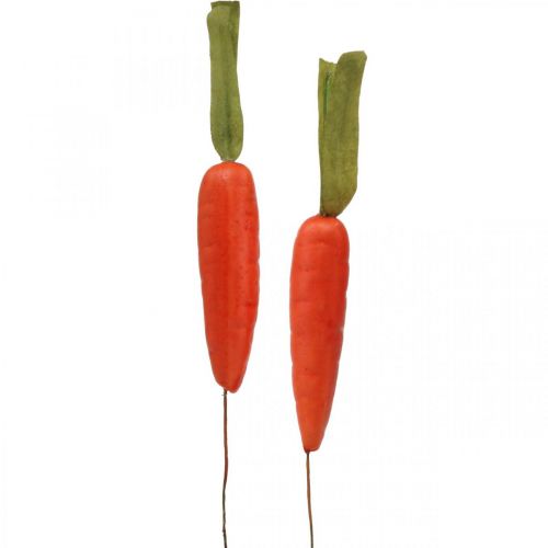 Decorative carrots, Easter decoration, carrots on wire, artificial vegetables orange, green H11cm 36 pcs