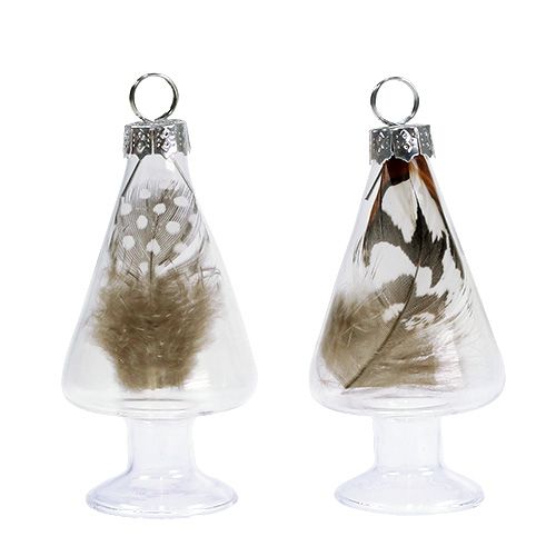 Floristik24 Card holder glass with spring 4cm x 8cm clear 2pcs