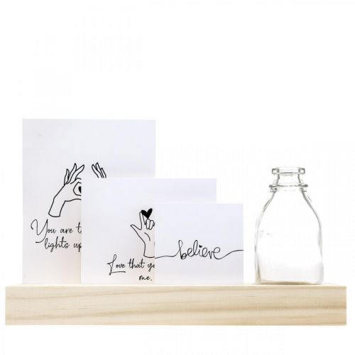 Card holder wood Photo holder wood mini vase 25×7.5×12cm