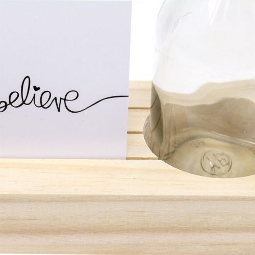 Floristik24 Card holder wood Photo holder wood mini vase 25×7.5×12cm