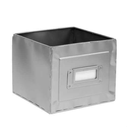 Floristik24 Box metal planter with sign 12x12x10.5cm