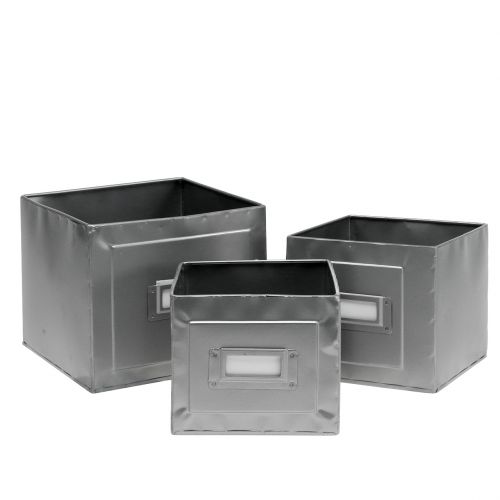 Floristik24 Planter box with sign planter metal set of 3