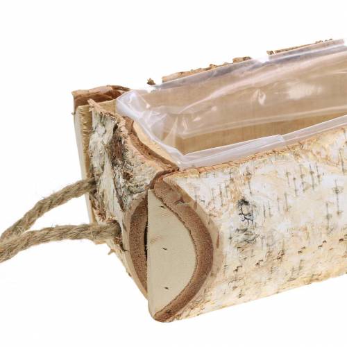 Floristik24 Plant box birch with rope handles 38x16cm H9cm