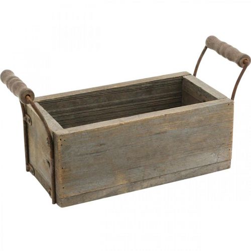 Floristik24 Planter, decorative box, wooden box with handles, craft box Shabby Chic L25cm H10cm