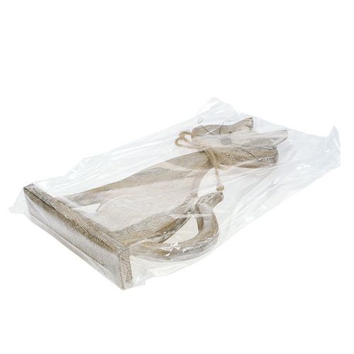 Floristik24 Wooden figure cat nature, white 37cm