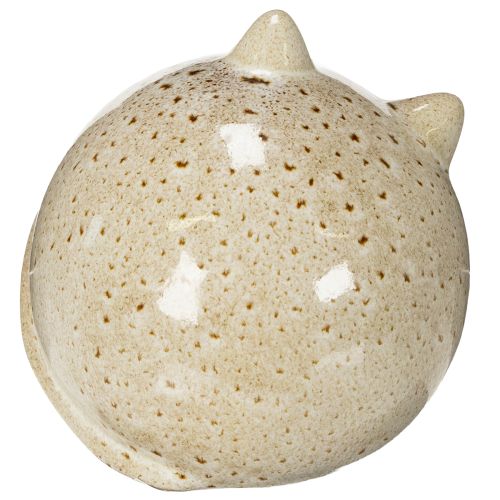 Product Ceramic Cat Decorative Figurine, Round Design for Living Room or Bedroom, 13cm, 2 Pieces