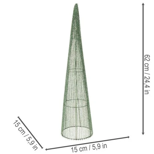 Green Metal Floral Cones Set – 47 cm and 62 cm | Floristik24.co.uk