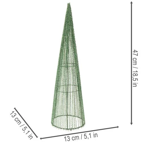 Green Metal Floral Cones Set – 47 cm and 62 cm | Floristik24.co.uk