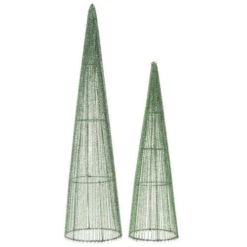 Green Metal Floral Cones Set – 47 cm and 62 cm | Floristik24.co.uk