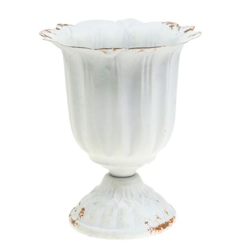 Floristik24 Antique Goblet Rustic White Ø12cm H14cm