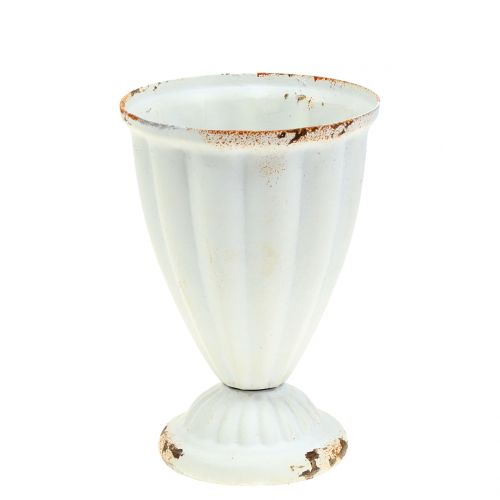 Floristik24 Chalice antique style white Ø9cm H12.6cm