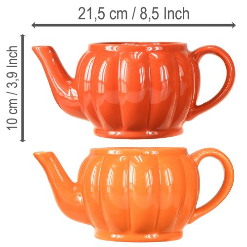 Floristik24 Ceramic planter teapot orange assorted 21.5×13×10cm 2 pcs