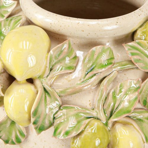 Product Ceramic Vase Lemon Decoration Mediterranean Green Yellow H19cm