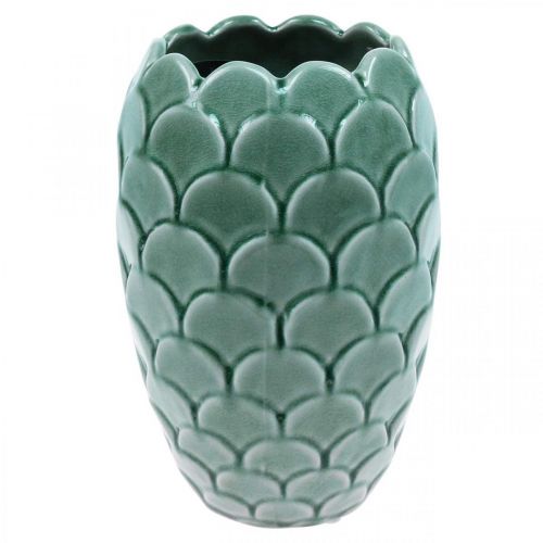Product Ceramic Flower Vase Vintage Green Crackle Glaze Ø15cm H22cm