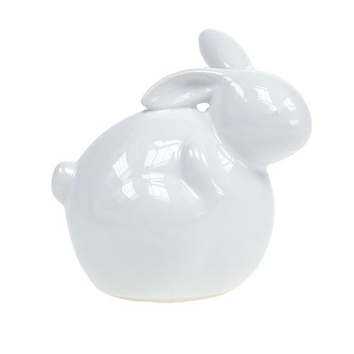 Floristik24 Ceramic rabbit white 8.5cm 4pcs