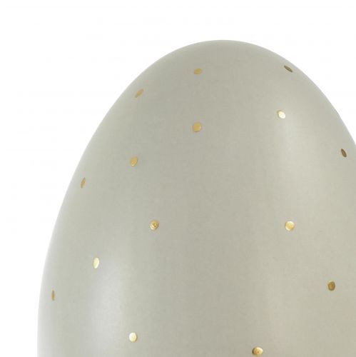 Product Ceramic Easter eggs decoration gray gold dots Ø8cm H11cm 2pcs
