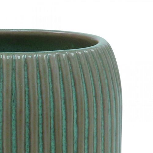 Product Ceramic vase with grooves Ceramic vase light green Ø13cm H20cm