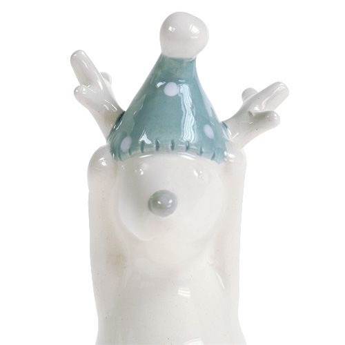 Product Ceramic figure reindeer 11cm, 12cm white 2pcs
