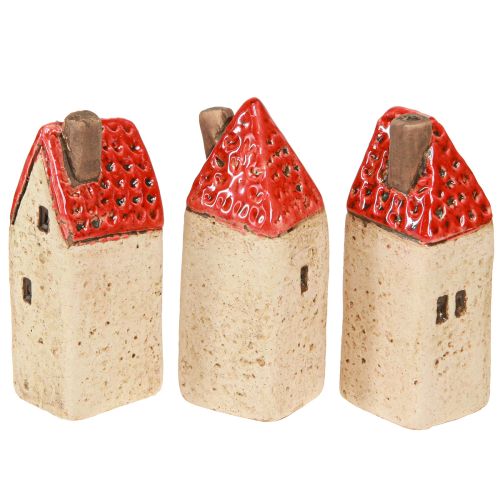 Product Ceramic houses, small decorative houses, autumn decoration, H8cm, 6 pieces