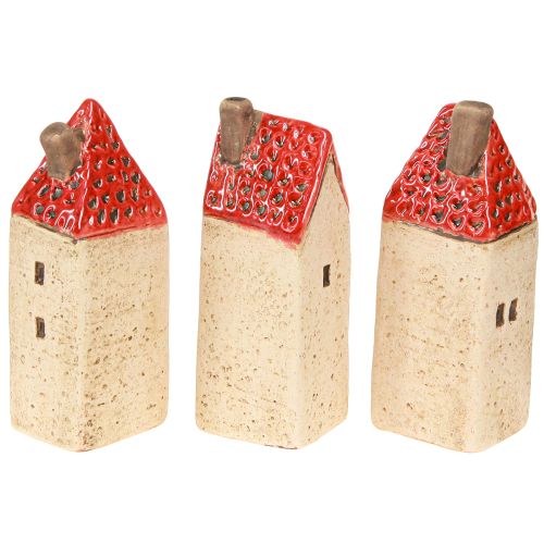 Product Ceramic house table decoration ceramic houses H11cm 3 pcs