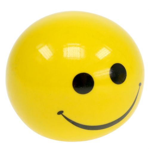 Floristik24 Ceramic ball with emoticon yellow Ø5cm H4.5cm 6pcs