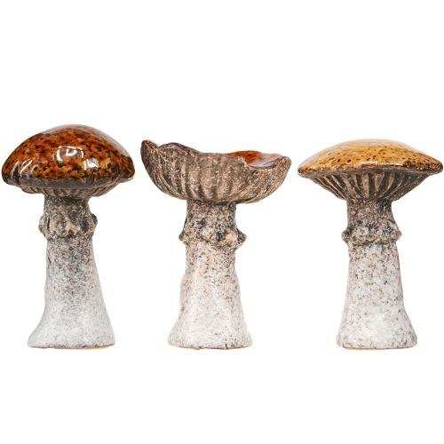 Product Ceramic mushrooms ceramic decoration mushrooms orange yellow brown 8cm 3 pcs