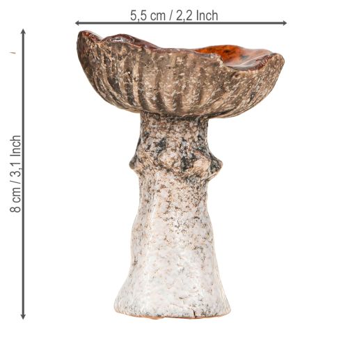Product Ceramic mushrooms ceramic decoration mushrooms orange yellow brown 8cm 3 pcs