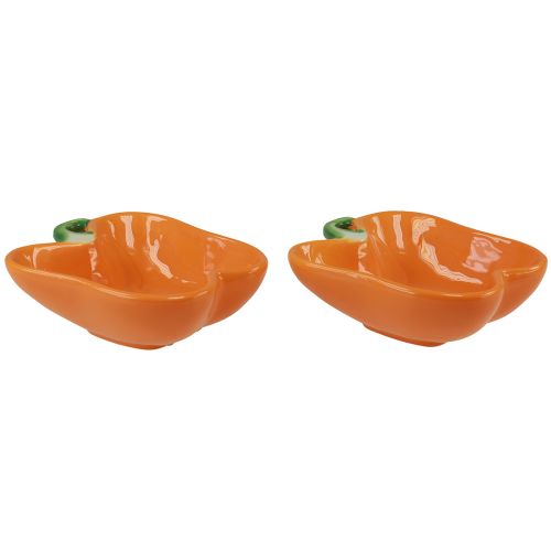 Product Ceramic bowls orange pepper decoration 16x13x4.5cm 2pcs