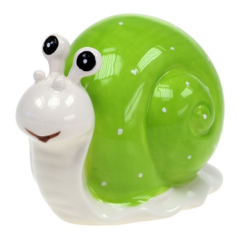 Floristik24 Ceramic snail 12cm green 4pcs