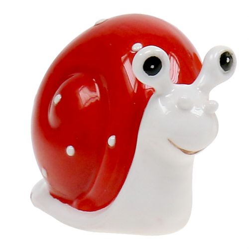 Floristik24 Ceramic Snail 6,5cm - 7,5cm Green, Orange, Red 6pcs
