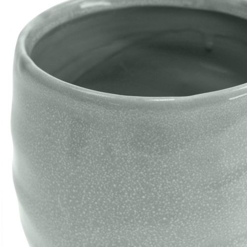 Floristik24 Planter, ceramic for planting, decorative pot corrugated Ø12.5cm 3pcs