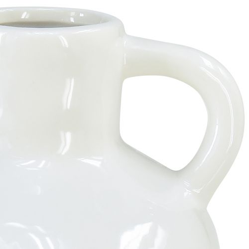 Product Ceramic vase white vase with 2 handles ceramic Ø7cm H11,5cm
