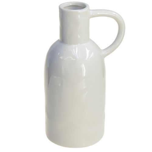 Product Ceramic vase white for dry decoration vase with handle Ø9cm H21cm