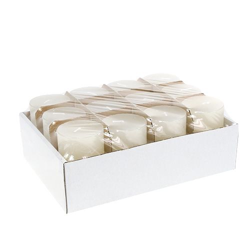 Floristik24 Candle cream 50mm x 80mm dyed 12pcs
