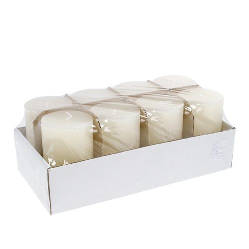 Floristik24 Candle cream 60mm x 100mm 8pcs