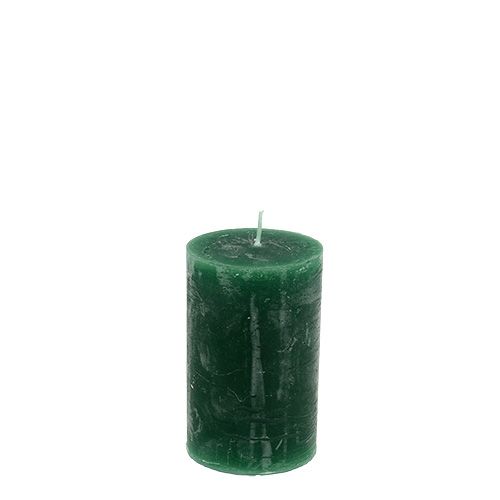 Floristik24 Candle dark green 50mm x 80mm dyed 12pcs