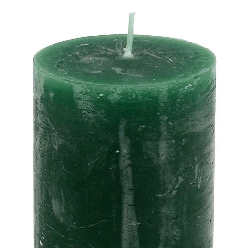 Floristik24 Candle dark green 50mm x 80mm dyed 12pcs