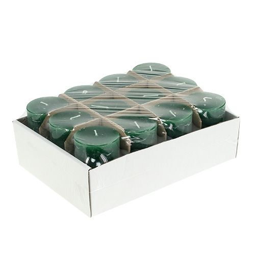Floristik24 Candle dark green 50mm x 80mm dyed 12pcs