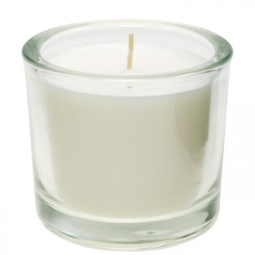 Candle in glass candle glass wax candle white Ø9cm H8cm