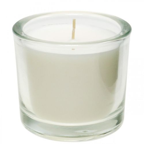 Floristik24 Candle in glass Candle jar wax candle white Ø9cm H8cm