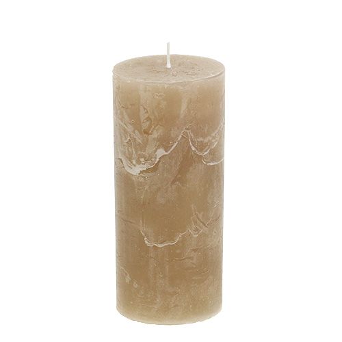 Floristik24 Candle light brown 60mm x 140mm 8pcs