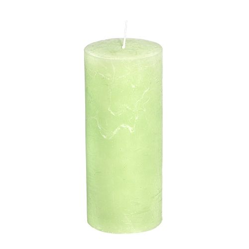 Floristik24 Candle light green 60mm x 140mm 8pcs